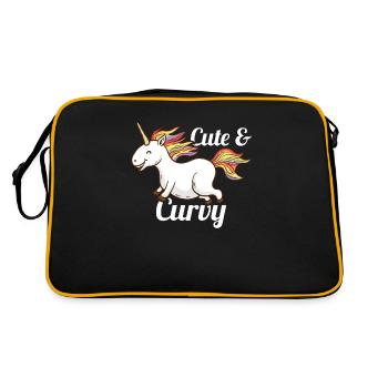 Cute & Curvy Unicorn T-Shirt - Funny Chubby Girl - Retro Bag - black/gold - Back