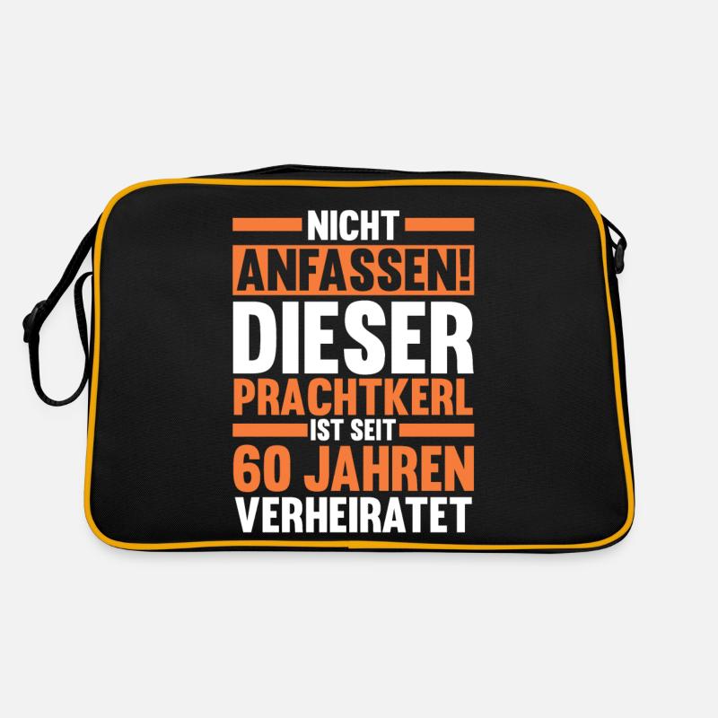 Marriage Diamond Wedding 60 Years Married Hochz Retro Bag