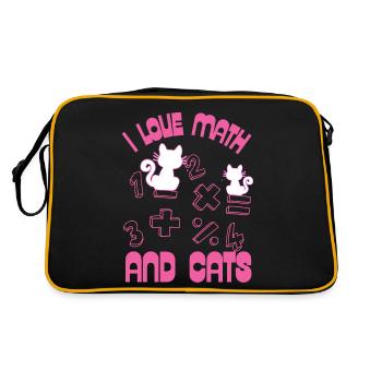 Ich liebe Mathe und Katzen - Retro Tasche - Schwarz/Gold - Hinten