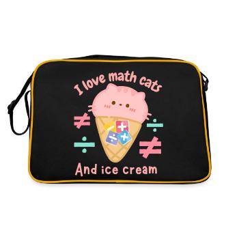 I love math cats and icecream - Retro Bag - black/gold - Back