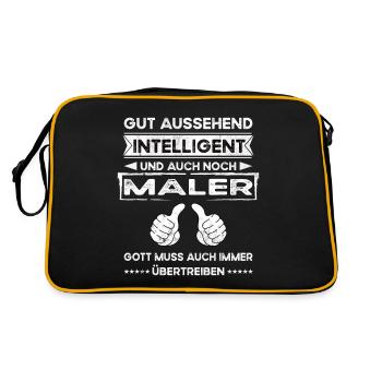 Maler Gut Aussehend Intelligent - Retro Tasche - Schwarz/Gold - Hinten