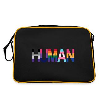 Human Flags - Retro Tasche - Schwarz/Gold - Hinten
