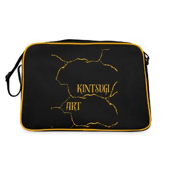 Poterie d’art Kintsugi Fissures et échecs - Sac Retro - noir/or - Dos