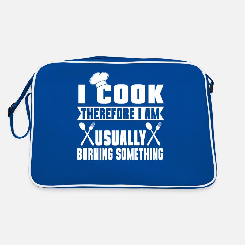 Ich Koche Also Bin Ich - Humorvolle Botschaft Retro Tasche