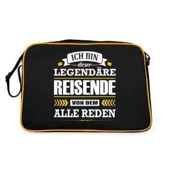 Dieser Legendäre Reisende Von Dem Alle Reden - Retro Tasche - Schwarz/Gold - Hinten