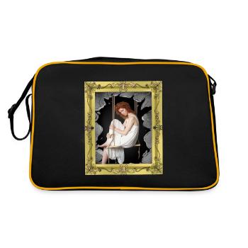 Cadre photo médiéval château fille femme - Sac Retro - noir/or - Dos