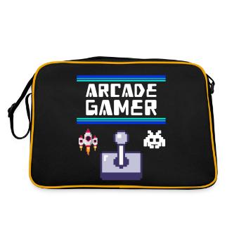 Arcade Gamer Pixel Alien Invader Joystick Retro - Retro Tasche - Schwarz/Gold - Hinten