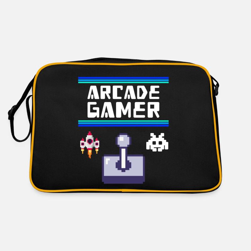 Arcade Gamer Pixel Alien Invader Joystick Retro - Sac Retro - noir/or