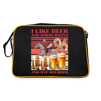 J’aime la bière, l’équitation et le bourbon de seigle - Sac Retro - noir/or - Dos