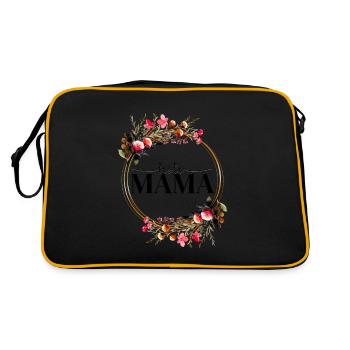Beste Mama - Retro Tasche - Schwarz/Gold - Hinten
