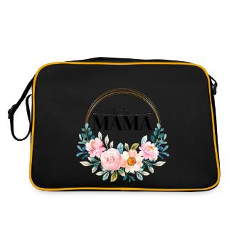 Beste Mama - Retro Tasche - Schwarz/Gold - Hinten