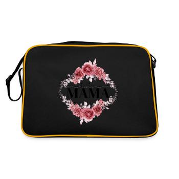 Beste Mama - Retro Tasche - Schwarz/Gold - Hinten