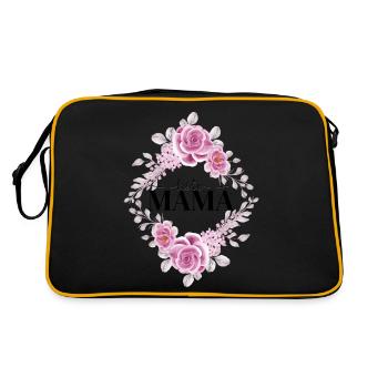 Beste Mama - Retro Tasche - Schwarz/Gold - Hinten