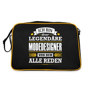 Dieser Legendäre Modedesigner Von Dem Alle Reden - Retro Tasche - Schwarz/Gold - Hinten