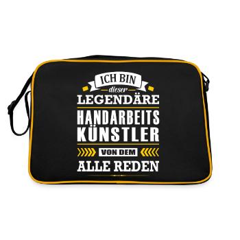 Dieser Legendäre Handarbeitskünstler Handarbeit - Retro Tasche - Schwarz/Gold - Hinten