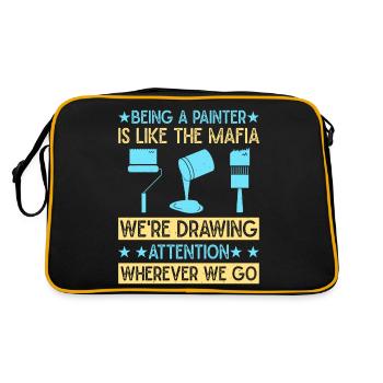 Peintre en bâtiment papa cadeaux uniques - Sac Retro - noir/or - Dos