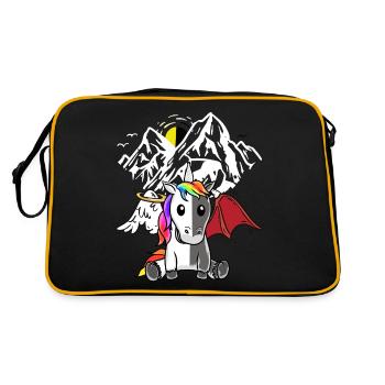 Licorne Démon Ange Diable Satanique Créature Mythique - Sac Retro - noir/or - Dos