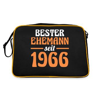 Valentinstag Bester Ehemann Seit 1966 - Retro Tasche - Schwarz/Gold - Hinten
