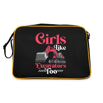 Les filles aiment aussi les excavatrices Opérateur d’équipement lourd - Sac Retro - noir/or - Dos