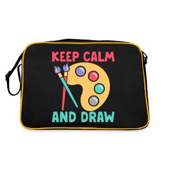 Artist Painter Graphic Keep Calm And Draw Gifts - Retro Tasche - Schwarz/Gold - Hinten