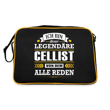 Dieser Legendäre Cellist Von Dem Alle Reden - Retro Tasche - Schwarz/Gold - Hinten
