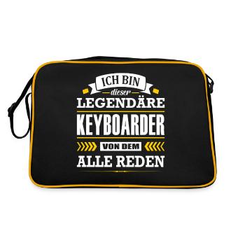 Dieser Legendäre Keyboarder Von Dem Alle Reden - Retro Tasche - Schwarz/Gold - Hinten