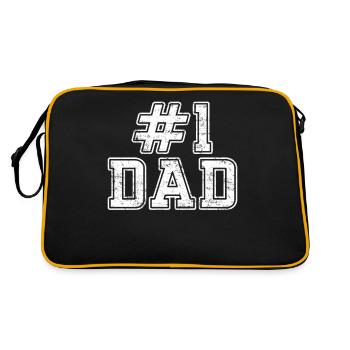 #1 Dad Best Dad Number One Dad - Retro Tasche - Schwarz/Gold - Hinten