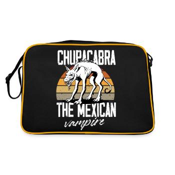 Chupacabra The Mexican Vampire Cryptid Monster - Retro Tasche - Schwarz/Gold - Hinten