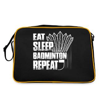 Jeu de joueur répété Eat Sleep Badminton - Sac Retro - noir/or - Dos