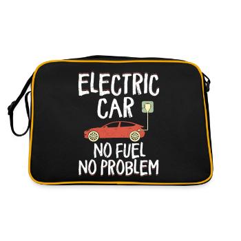 Electric Car No Fuel No Problem Electric Vehicle E - Retro Tasche - Schwarz/Gold - Hinten