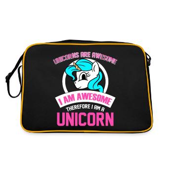 Unicorns Are Awesome I Am Awesome I Am Unicorn Fun - Retro Bag - black/gold - Back