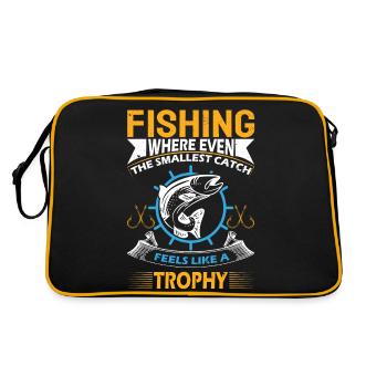 Fishing: Where Even The Smallest Catch Feels Like - Retro Bag - black/gold - Back