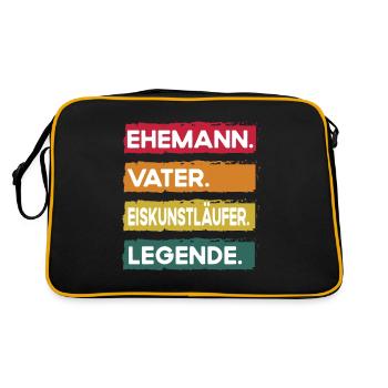 Mari Père Patineur Artistique Légende Fête des Pères - Sac Retro - noir/or - Dos