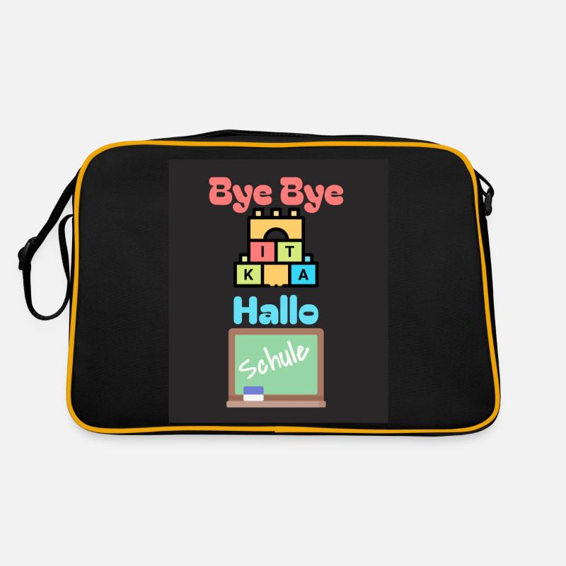 Bye bye Kita Hallo Schule Schulbeginn Einschulung Retro Tasche