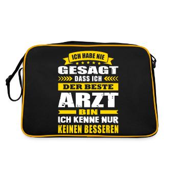 Ich Habe Nie Gesagt Der Beste Arzt - Retro Tasche - Schwarz/Gold - Hinten