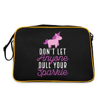 Don't Let Anyone Dull Your Sparkle Rainbow Unicorn - Retro Bag - black/gold - Back