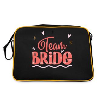 Team Braut Brautjungfer Junggesellenabschied Braut in spe - Retro Tasche - Schwarz/Gold - Hinten