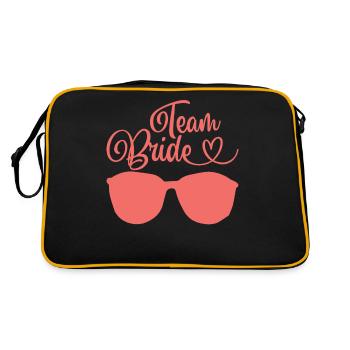 Team Braut Brautjungfern Junggesellenabschied Braut in spe - Retro Tasche - Schwarz/Gold - Hinten