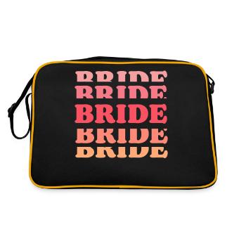 Braut Team Braut Hochzeit Junggesellenabschied Braut Braut Braut Braut - Retro Tasche - Schwarz/Gold - Hinten