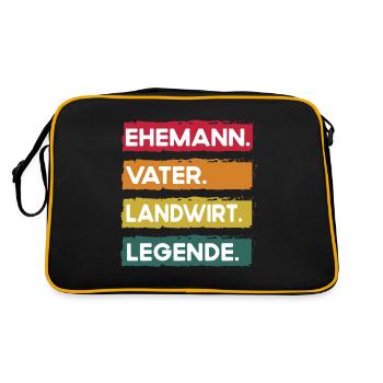 Husband Father Farmer Legend Father's Day - Retro Bag - black/gold - Back