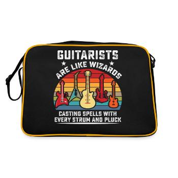 Guitarists Are Like Wizards, Casting Spells With E - Retro Bag - black/gold - Back
