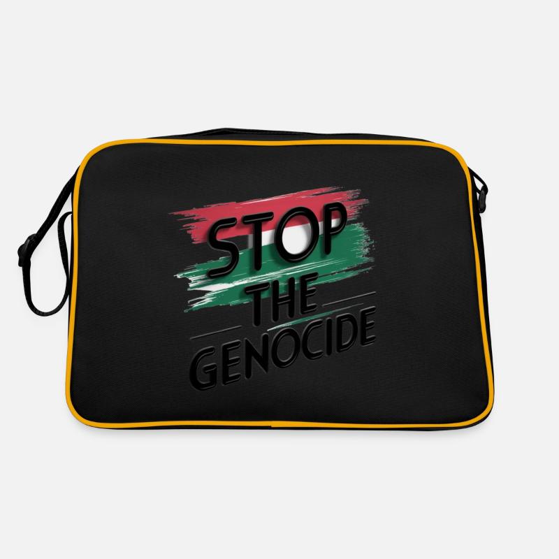 STOPPT DEN VÖLKERMORD Retro Tasche