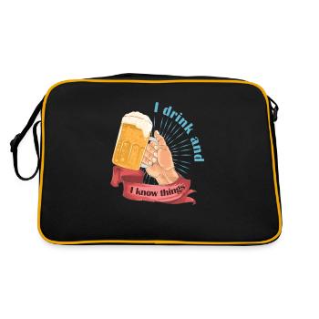 I drink and I know things 2 - Retro Tasche - Schwarz/Gold - Hinten