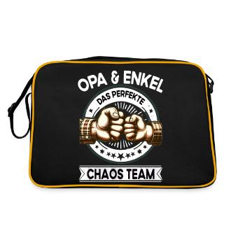 Grandpa and granddaughter perfect chaos team grandfather - Retro Bag - black/gold - Back