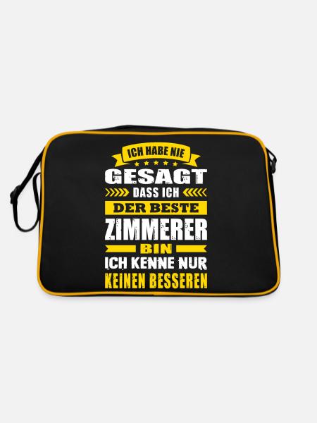 Ich Habe Nie Gesagt Der Beste Zimmerer - Retro Tasche - Schwarz/Gold - Hinten