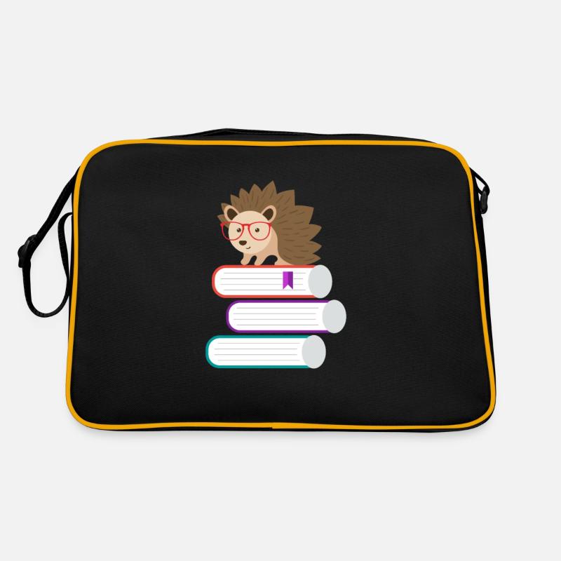 Adorable Hedgehog Book Nerd - Jeu de mots amusant sur le hérisson Sac Retro