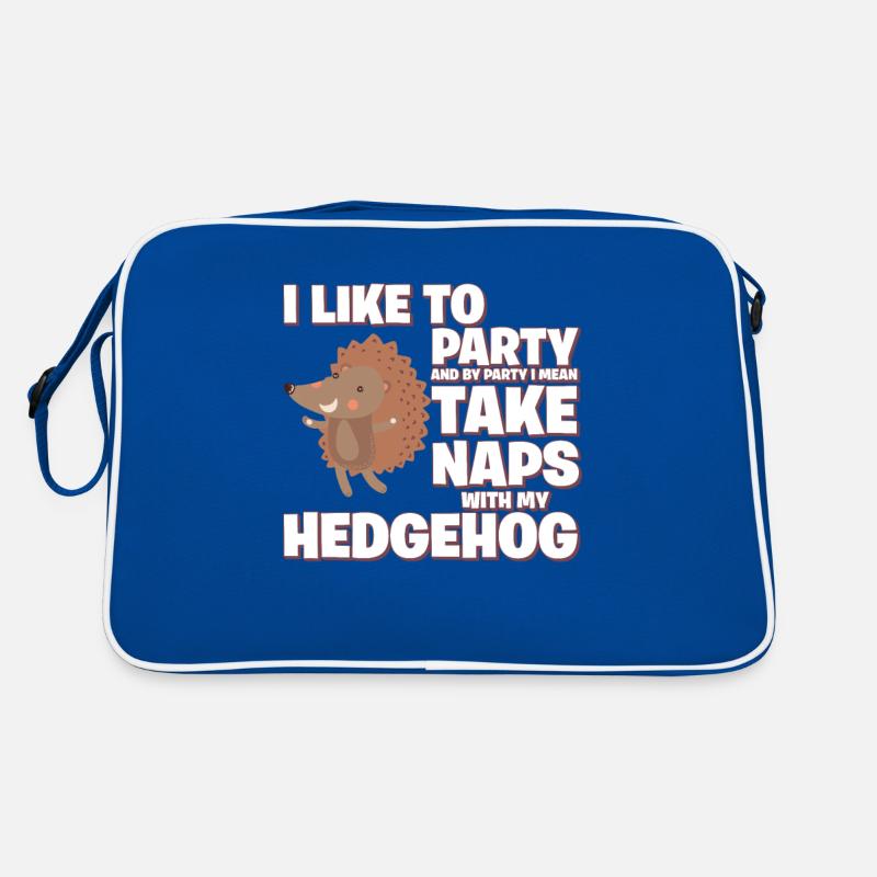Ich feiere gerne, ich meine, mach ein Nickerchen mit meinem Igel Retro Tasche