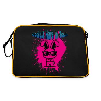 Lapin le plus cool de la ville Lapin de dessin animé avec des lunettes - Sac Retro - noir/or - Dos