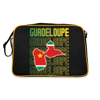 idee cadeau design drapeau de la guadeloupe - Sac Retro - noir/or - Dos