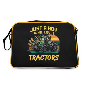 Juste un garçon qui aime les tracteurs - Sac Retro - noir/or - Dos